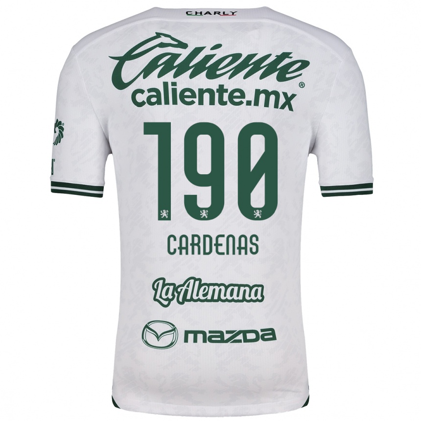 Niño Fútbol Camiseta Emilio Cárdenas #190 Blanco Verde 2ª Equipación 2024/25 Argentina