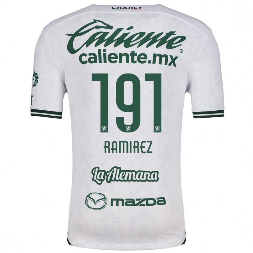 Niño Fútbol Camiseta Ian Ramírez #191 Blanco Verde 2ª Equipación 2024/25 Argentina