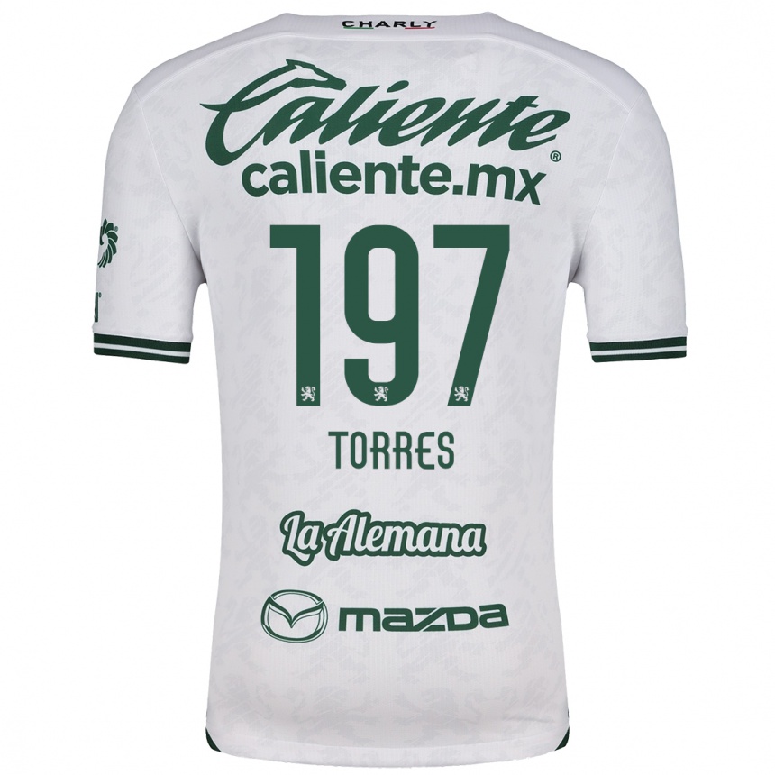 Niño Fútbol Camiseta Erick Torres #197 Blanco Verde 2ª Equipación 2024/25 Argentina