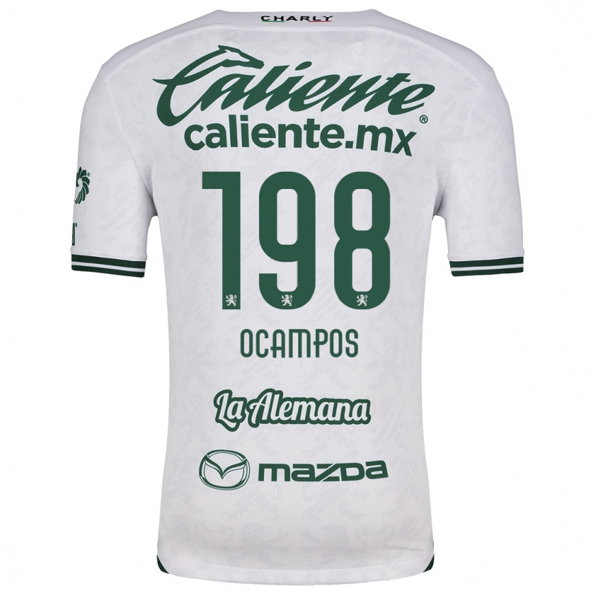 Niño Fútbol Camiseta Omar Ocampos #198 Blanco Verde 2ª Equipación 2024/25 Argentina