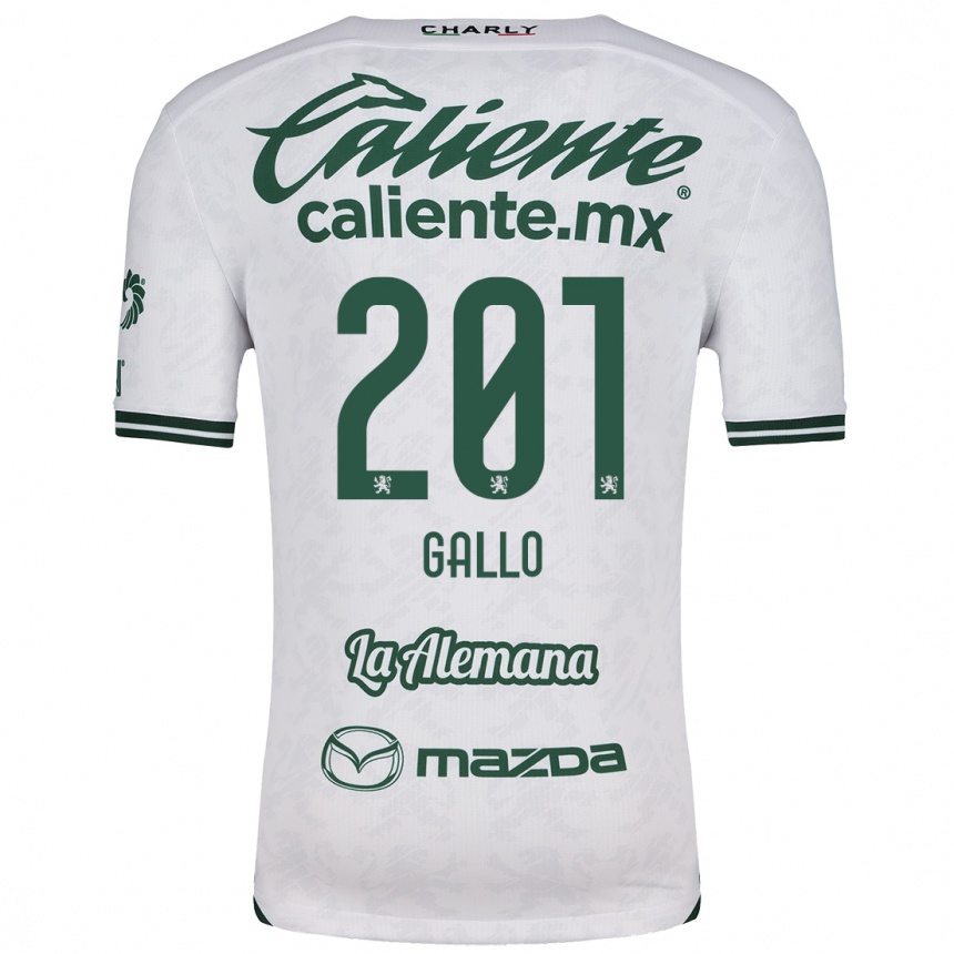 Niño Fútbol Camiseta Andrés Gallo #201 Blanco Verde 2ª Equipación 2024/25 Argentina