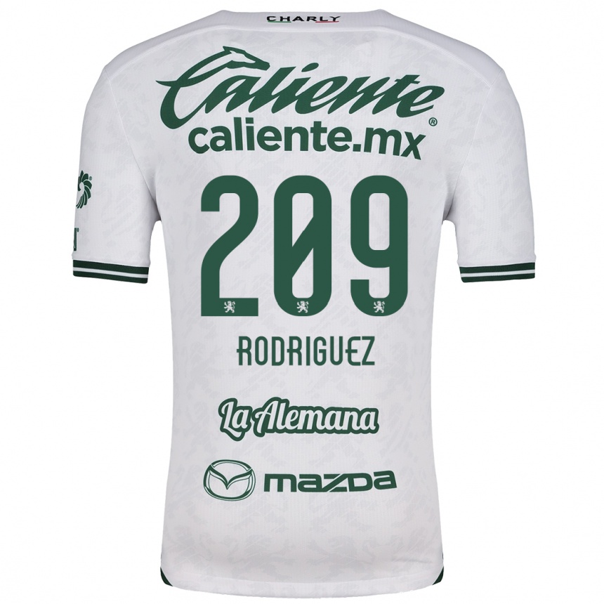 Niño Fútbol Camiseta Víctor Rodríguez #209 Blanco Verde 2ª Equipación 2024/25 Argentina