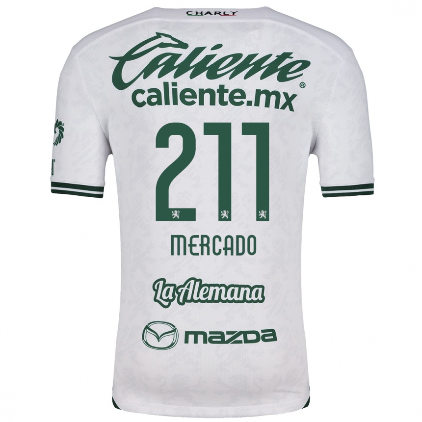 Niño Fútbol Camiseta Diego Mercado #211 Blanco Verde 2ª Equipación 2024/25 Argentina