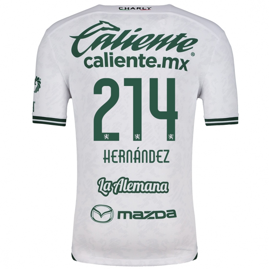 Niño Fútbol Camiseta Iván Hernández #214 Blanco Verde 2ª Equipación 2024/25 Argentina