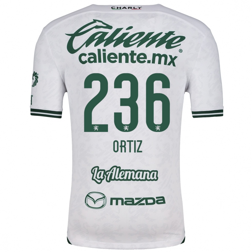 Niño Fútbol Camiseta Youssef Ortiz #236 Blanco Verde 2ª Equipación 2024/25 Argentina