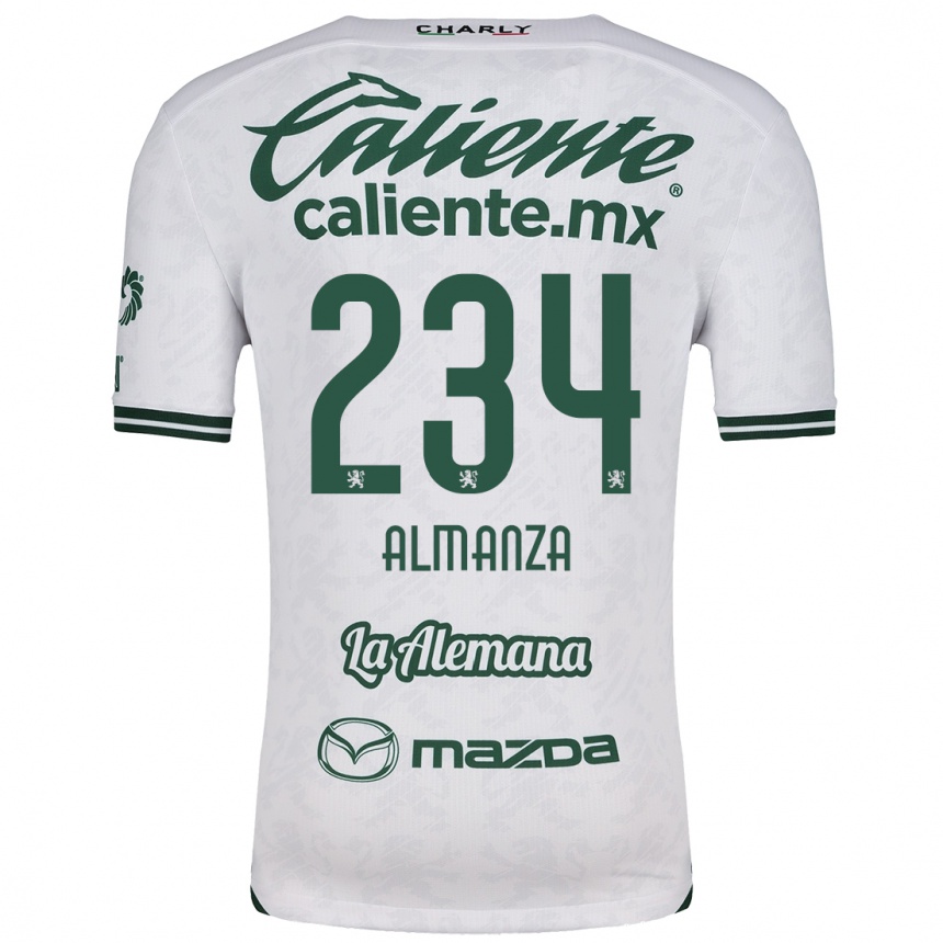 Niño Fútbol Camiseta Román Almanza #234 Blanco Verde 2ª Equipación 2024/25 Argentina