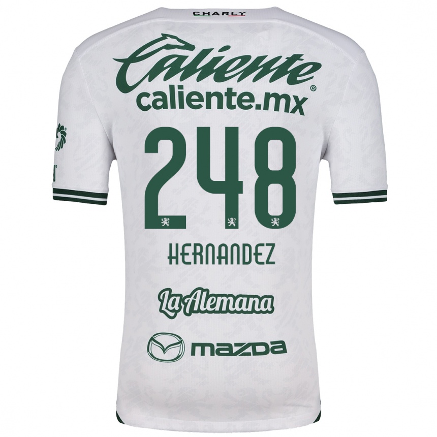 Niño Fútbol Camiseta Fernando Hernández #248 Blanco Verde 2ª Equipación 2024/25 Argentina