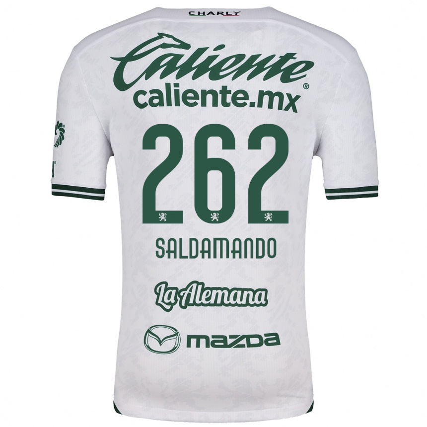 Niño Fútbol Camiseta José Saldamando #262 Blanco Verde 2ª Equipación 2024/25 Argentina