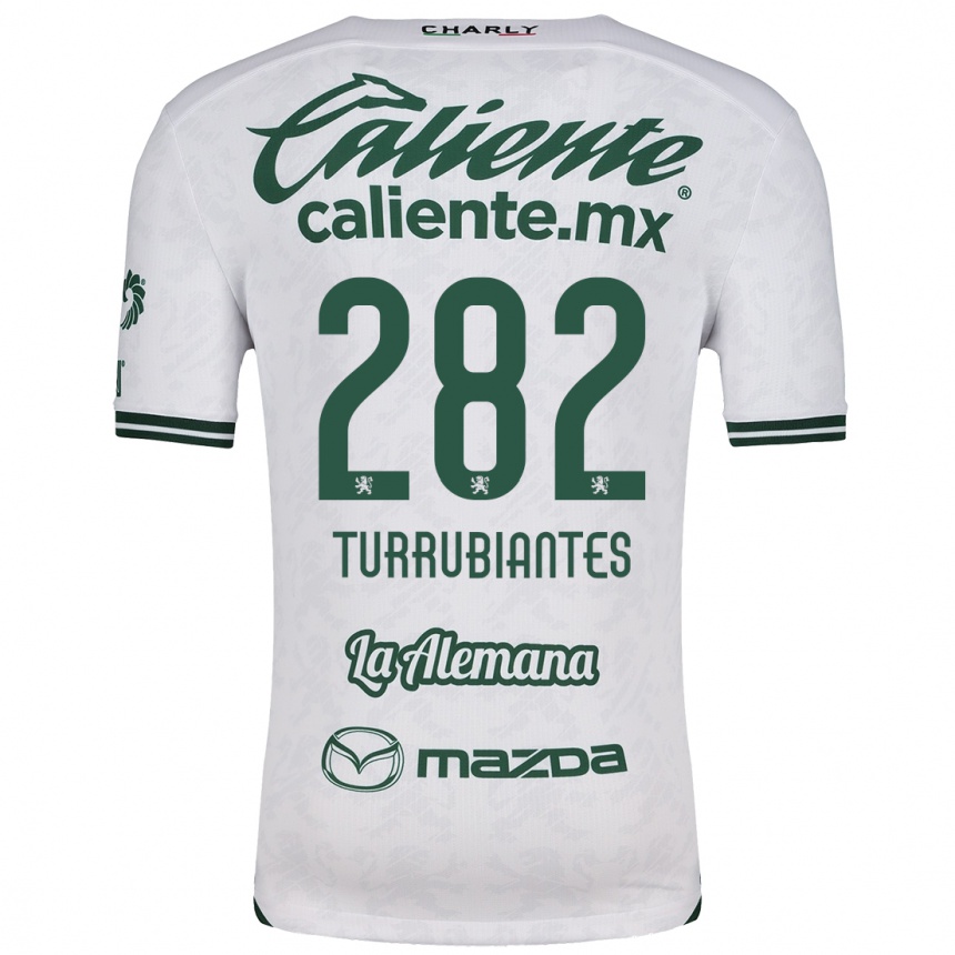 Niño Fútbol Camiseta Abdon Turrubiantes #282 Blanco Verde 2ª Equipación 2024/25 Argentina