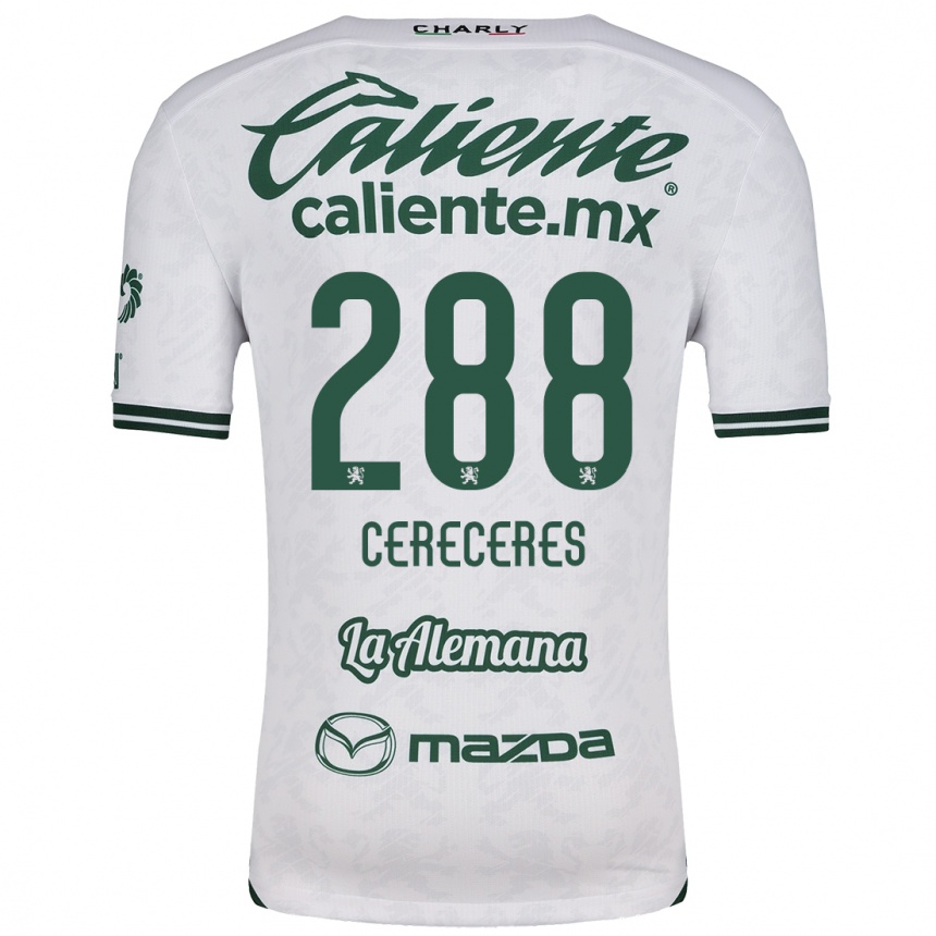 Niño Fútbol Camiseta Thomas Cereceres #288 Blanco Verde 2ª Equipación 2024/25 Argentina