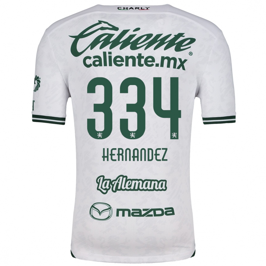 Niño Fútbol Camiseta Alan Hernández #334 Blanco Verde 2ª Equipación 2024/25 Argentina