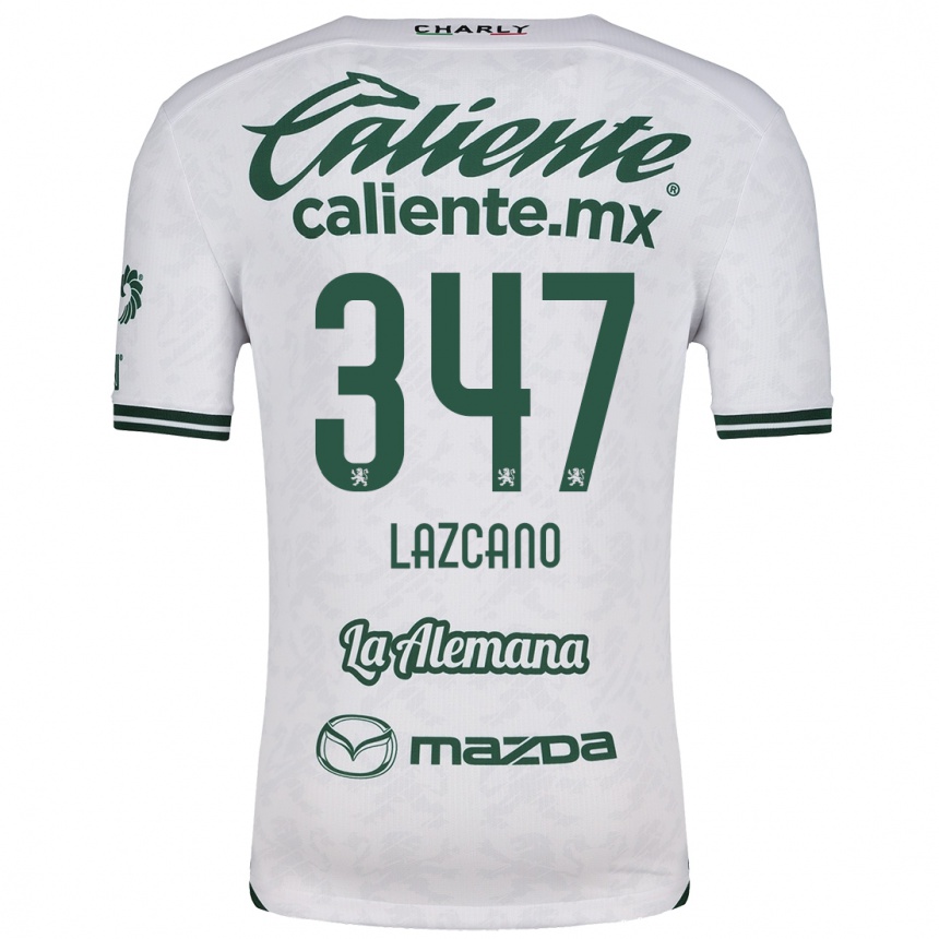 Niño Fútbol Camiseta Evan Lazcano #347 Blanco Verde 2ª Equipación 2024/25 Argentina