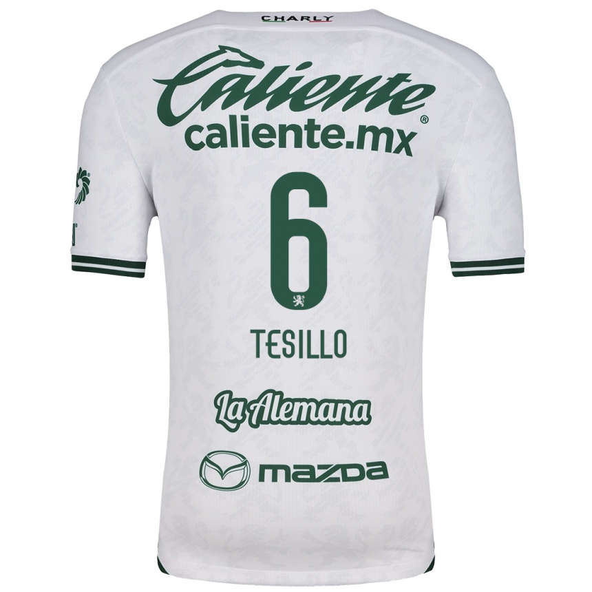 Niño Fútbol Camiseta William Tesillo #6 Blanco Verde 2ª Equipación 2024/25 Argentina