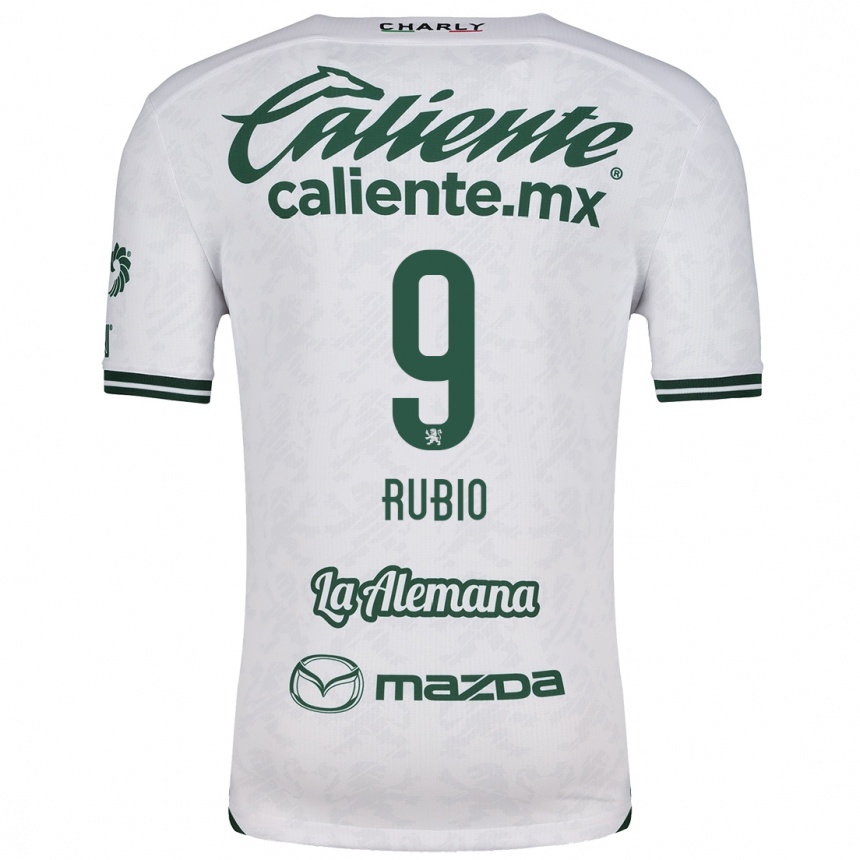 Niño Fútbol Camiseta Brian Rubio #9 Blanco Verde 2ª Equipación 2024/25 Argentina