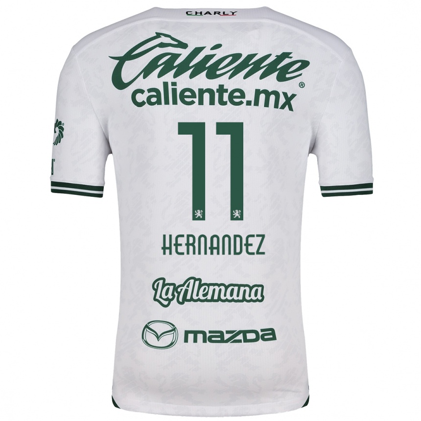 Niño Fútbol Camiseta Elías Hernández #11 Blanco Verde 2ª Equipación 2024/25 Argentina