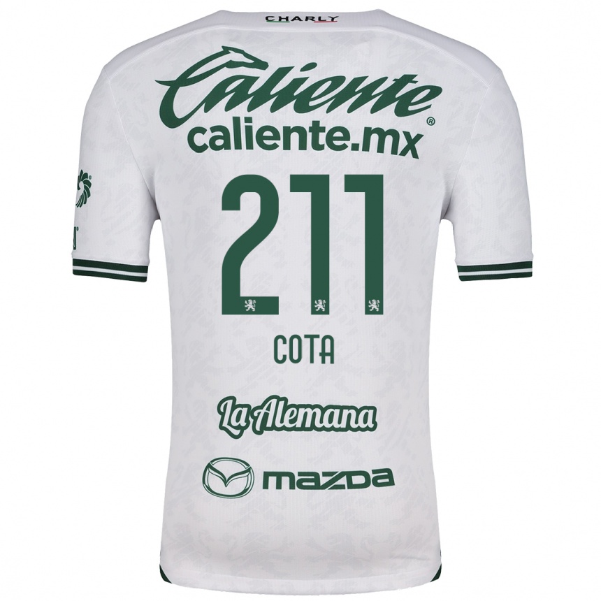 Niño Fútbol Camiseta Luis Cota #211 Blanco Verde 2ª Equipación 2024/25 Argentina