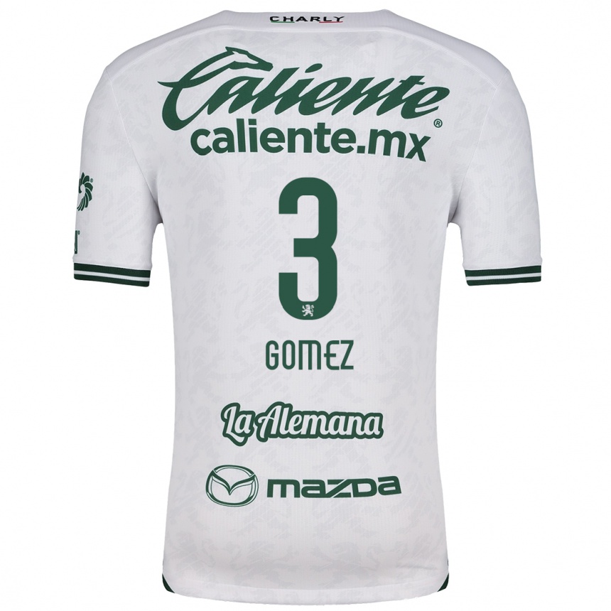 Niño Fútbol Camiseta Karen Gómez #3 Blanco Verde 2ª Equipación 2024/25 Argentina