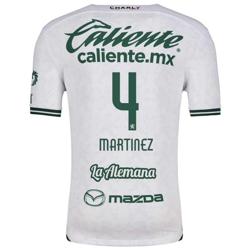 Niño Fútbol Camiseta Mitzi Martínez #4 Blanco Verde 2ª Equipación 2024/25 Argentina