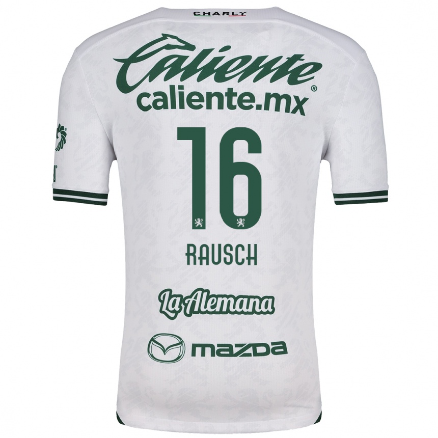 Niño Fútbol Camiseta Mayalu Rausch #16 Blanco Verde 2ª Equipación 2024/25 Argentina