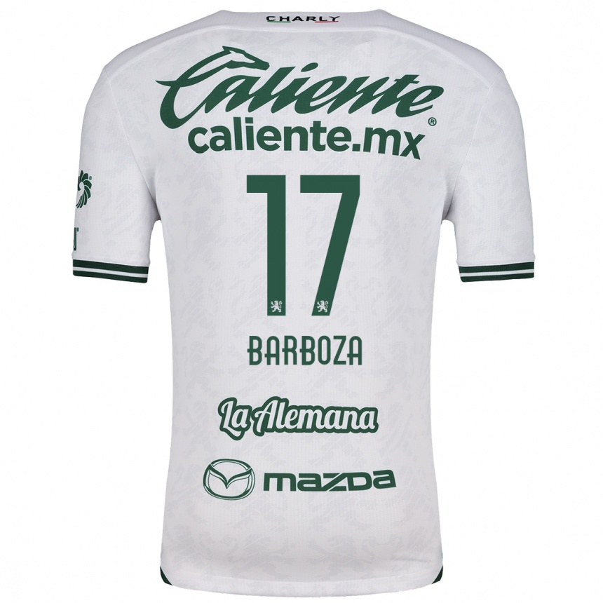 Niño Fútbol Camiseta Marypaz Barboza #17 Blanco Verde 2ª Equipación 2024/25 Argentina