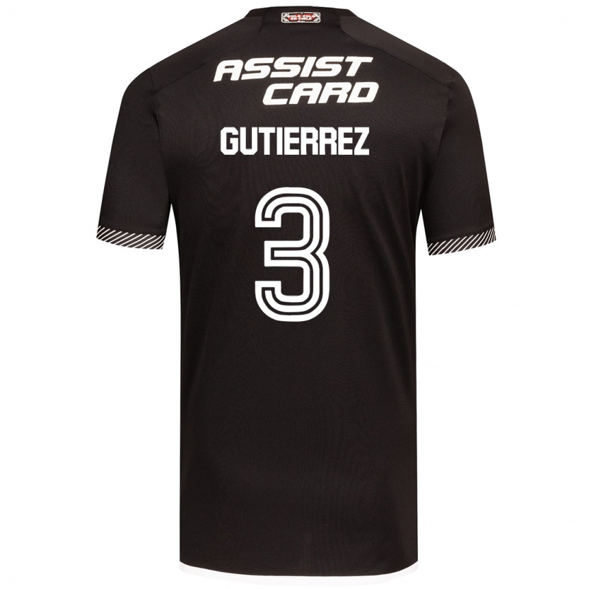 Niño Fútbol Camiseta Daniel Gutiérrez #3 Blanco Negro 2ª Equipación 2024/25 Argentina