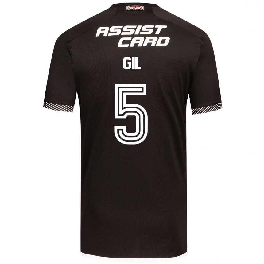 Niño Fútbol Camiseta Leonardo Gil #5 Blanco Negro 2ª Equipación 2024/25 Argentina