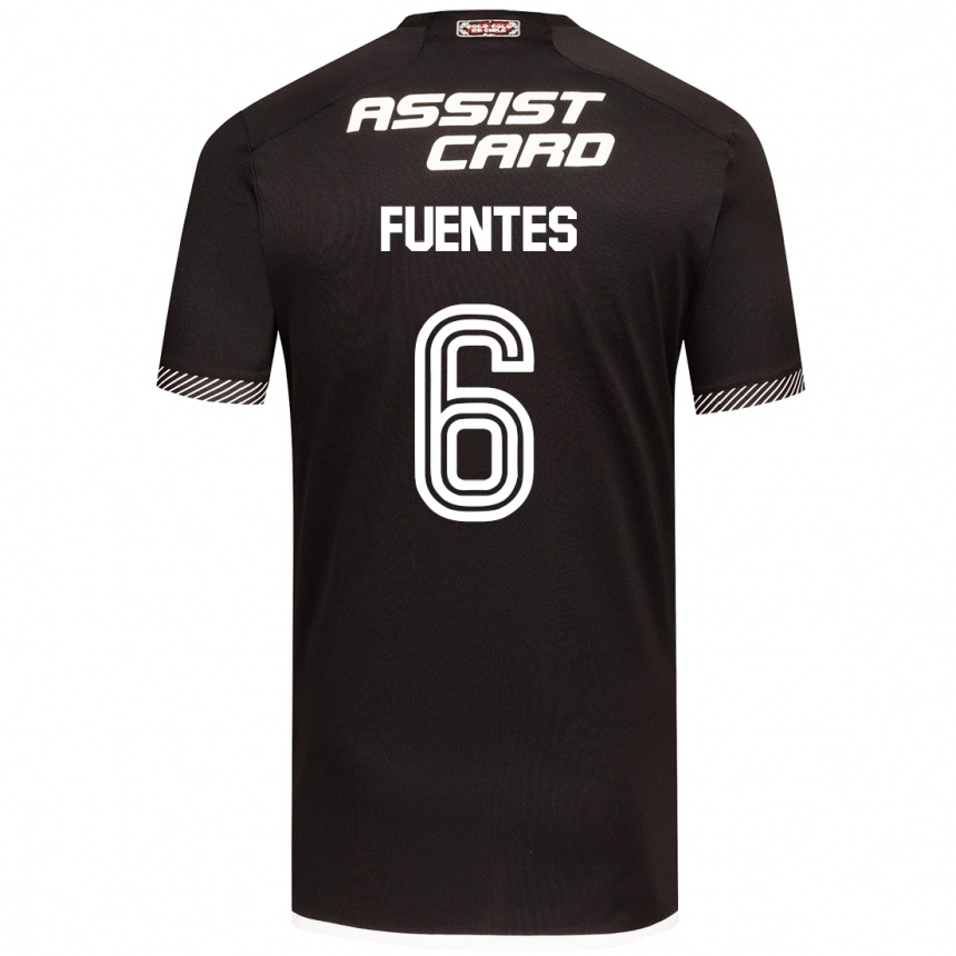 Niño Fútbol Camiseta César Fuentes #6 Blanco Negro 2ª Equipación 2024/25 Argentina