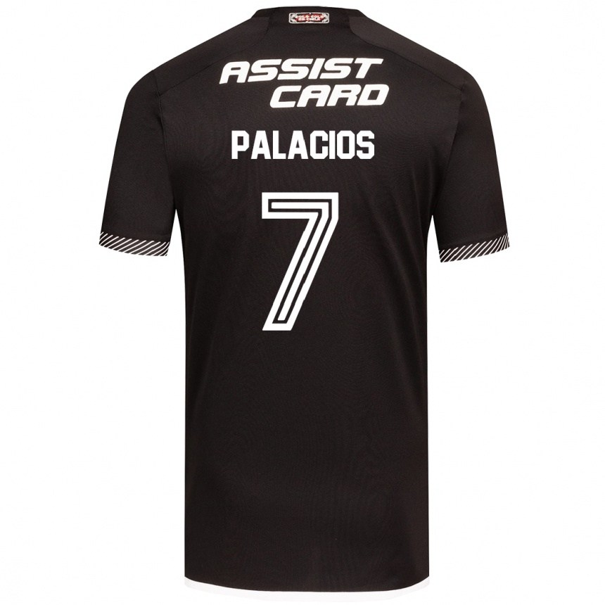 Niño Fútbol Camiseta Carlos Palacios #7 Blanco Negro 2ª Equipación 2024/25 Argentina