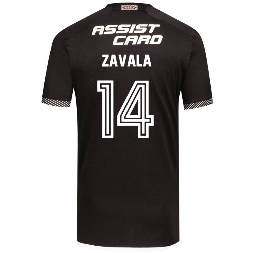 Niño Fútbol Camiseta Cristián Zavala #14 Blanco Negro 2ª Equipación 2024/25 Argentina