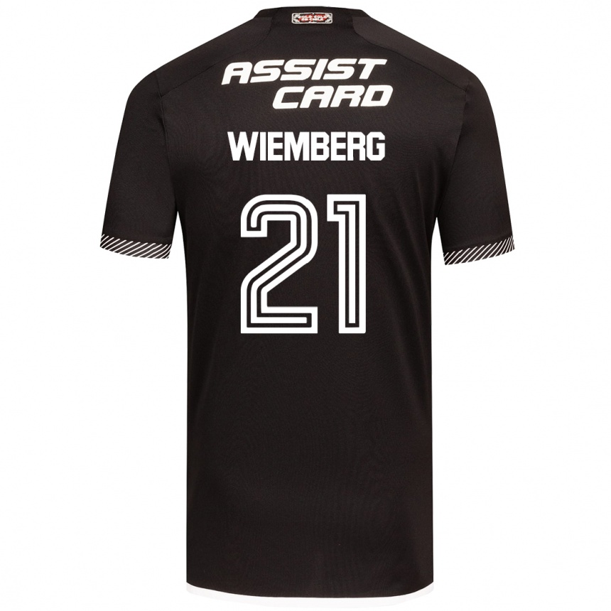 Niño Fútbol Camiseta Erick Wiemberg #21 Blanco Negro 2ª Equipación 2024/25 Argentina