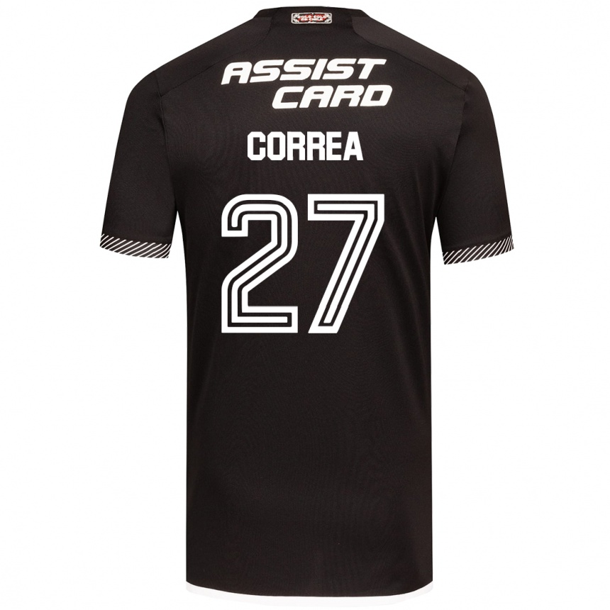 Niño Fútbol Camiseta Javier Correa #27 Blanco Negro 2ª Equipación 2024/25 Argentina