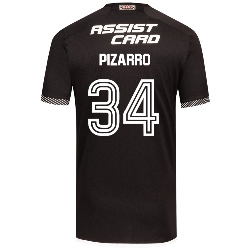 Niño Fútbol Camiseta Vicente Pizarro #34 Blanco Negro 2ª Equipación 2024/25 Argentina