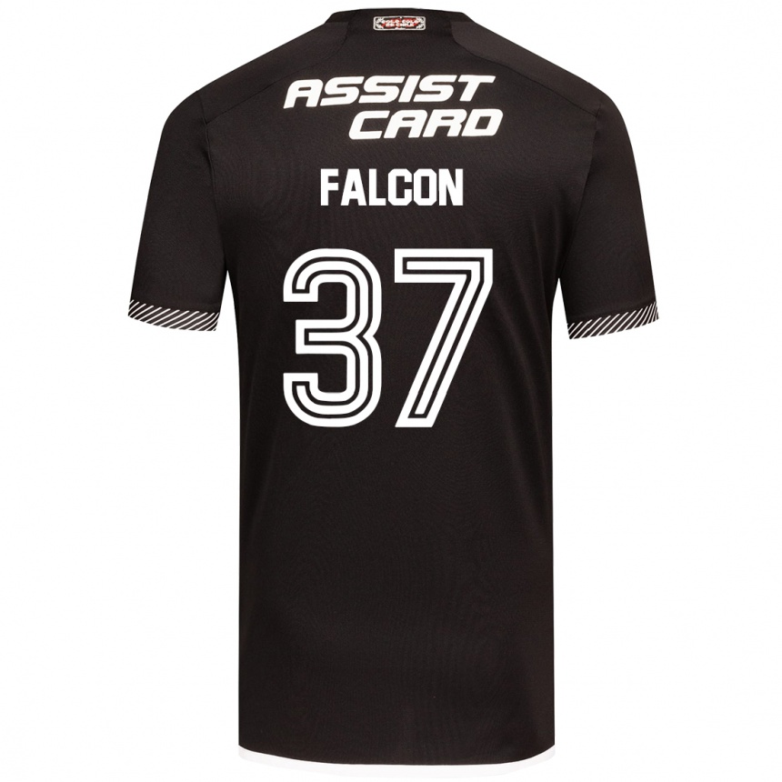 Niño Fútbol Camiseta Maximiliano Falcón #37 Blanco Negro 2ª Equipación 2024/25 Argentina