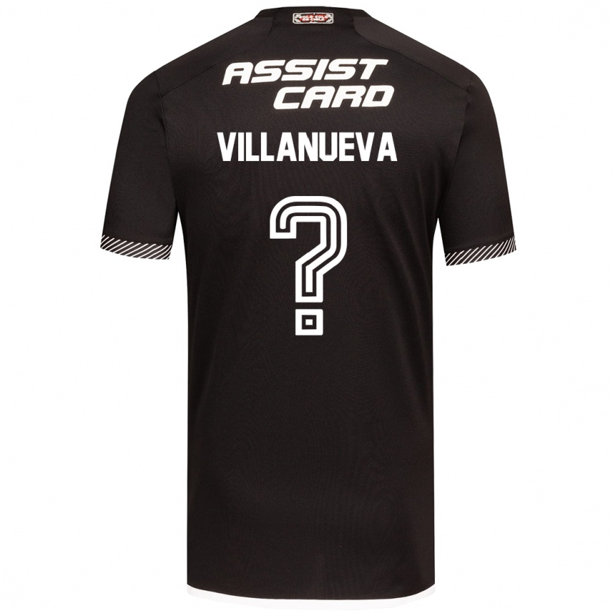 Niño Fútbol Camiseta Eduardo Villanueva #0 Blanco Negro 2ª Equipación 2024/25 Argentina