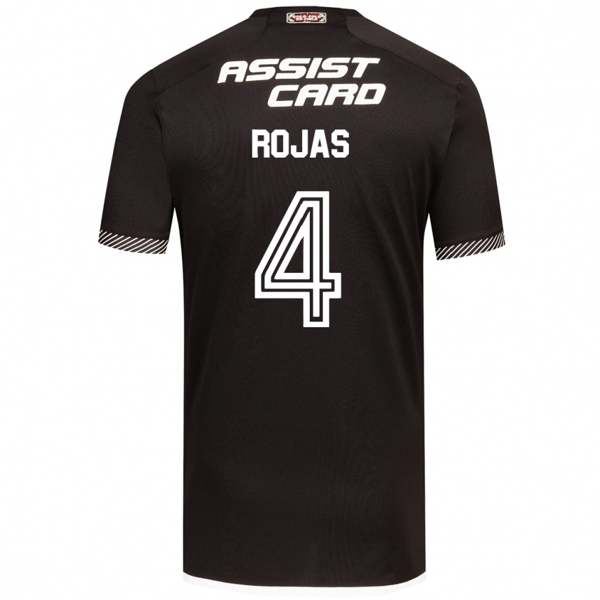 Niño Fútbol Camiseta Javier Rojas #4 Blanco Negro 2ª Equipación 2024/25 Argentina