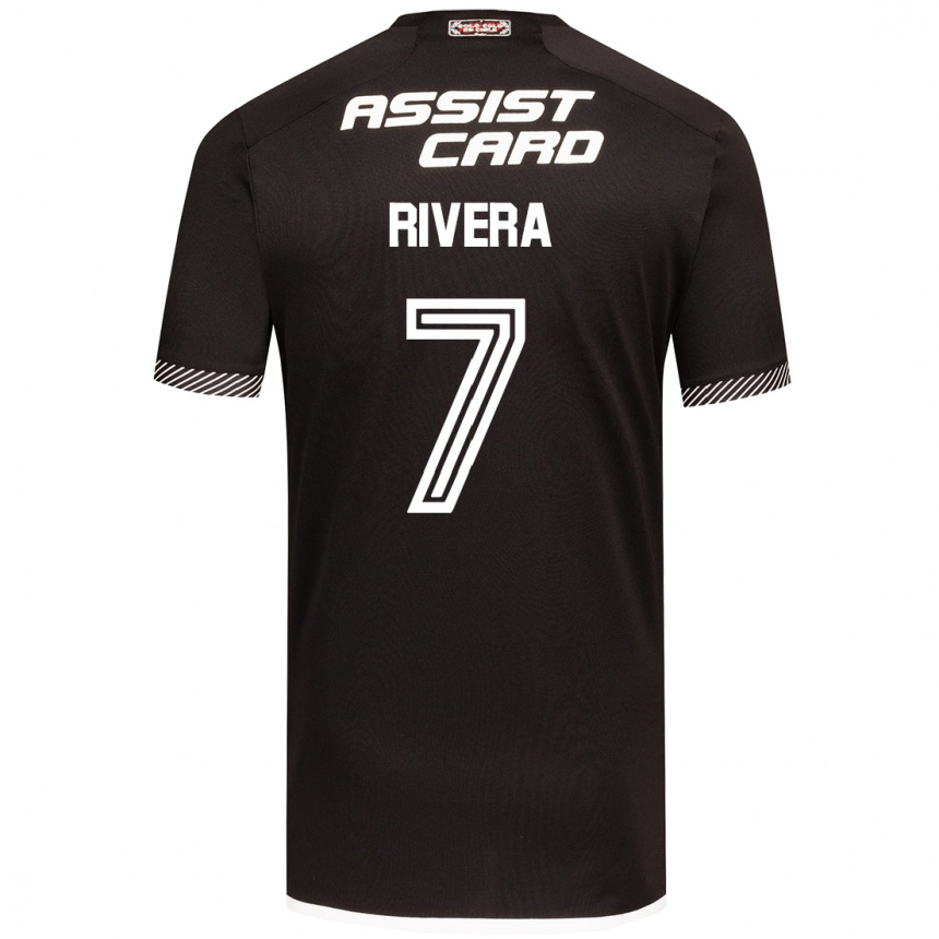 Niño Fútbol Camiseta Francisco Rivera #7 Blanco Negro 2ª Equipación 2024/25 Argentina