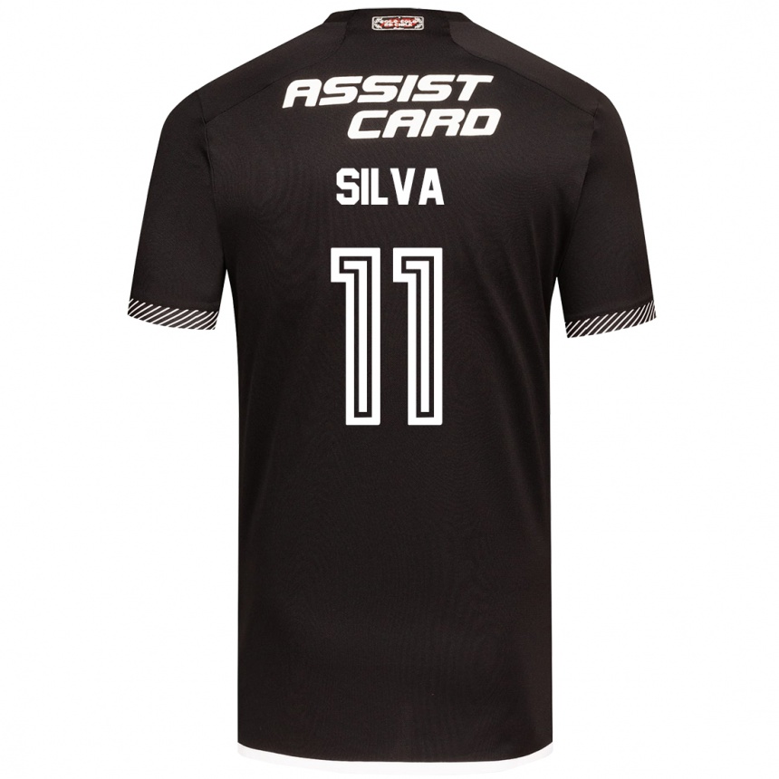 Niño Fútbol Camiseta Martín Silva #11 Blanco Negro 2ª Equipación 2024/25 Argentina