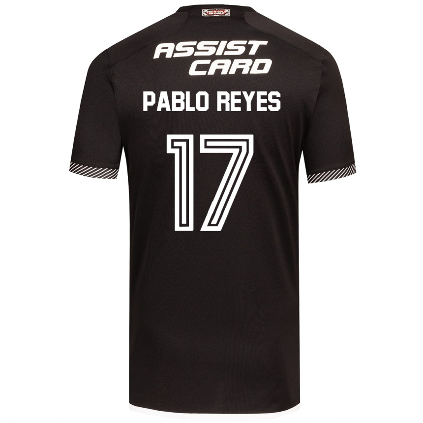 Niño Fútbol Camiseta Juan Pablo Reyes #17 Blanco Negro 2ª Equipación 2024/25 Argentina