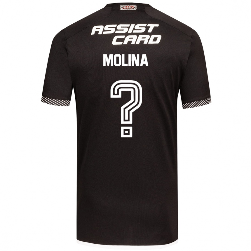 Niño Fútbol Camiseta Byron Molina #0 Blanco Negro 2ª Equipación 2024/25 Argentina