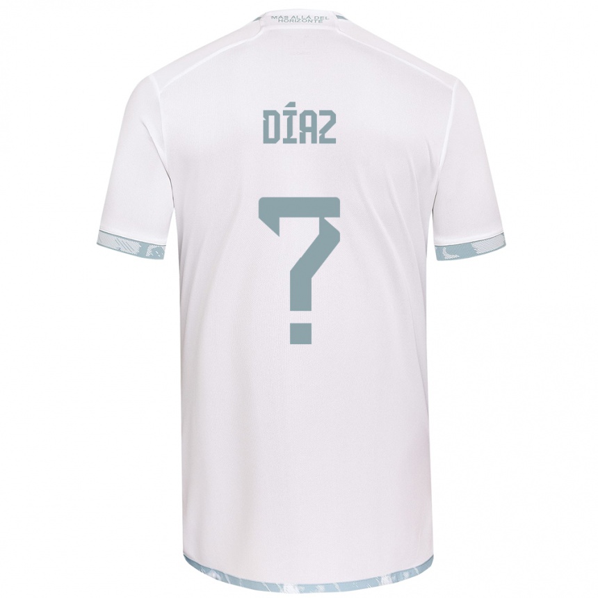 Niño Fútbol Camiseta Antonio Díaz #0 Gris Blanco 2ª Equipación 2024/25 Argentina