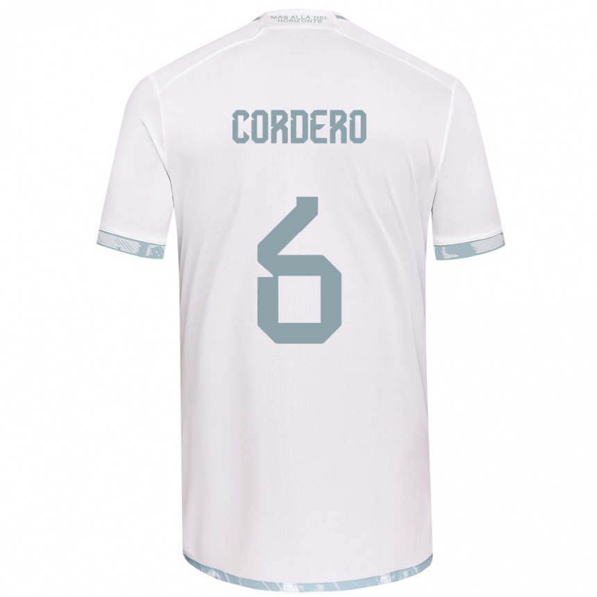 Niño Fútbol Camiseta Renato Cordero #6 Gris Blanco 2ª Equipación 2024/25 Argentina