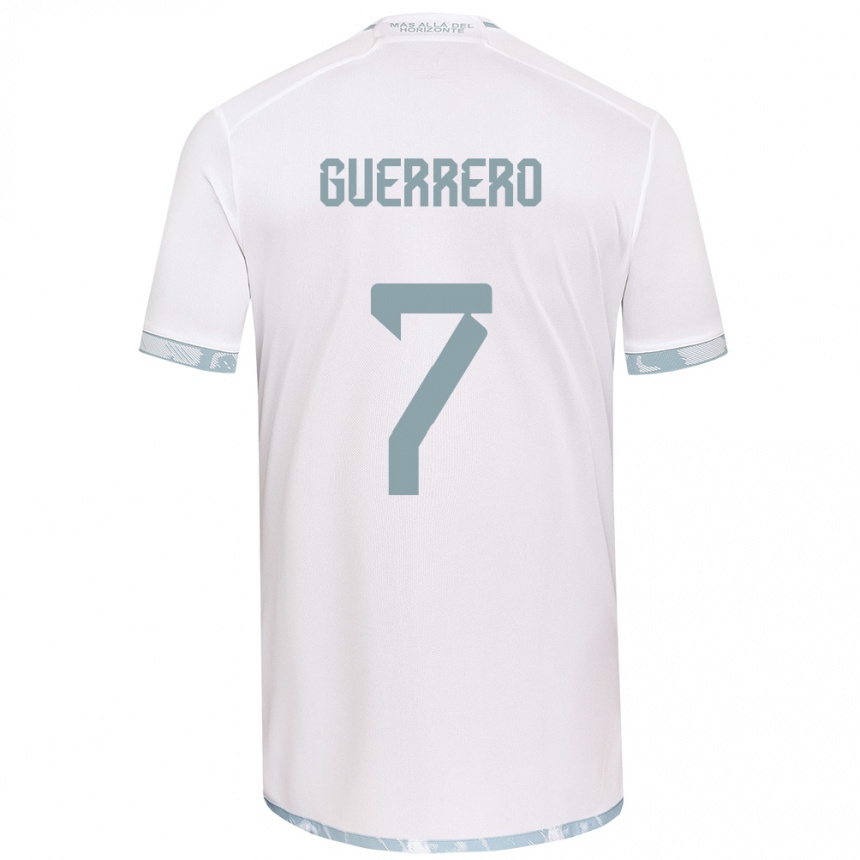 Niño Fútbol Camiseta Maximiliano Guerrero #7 Gris Blanco 2ª Equipación 2024/25 Argentina