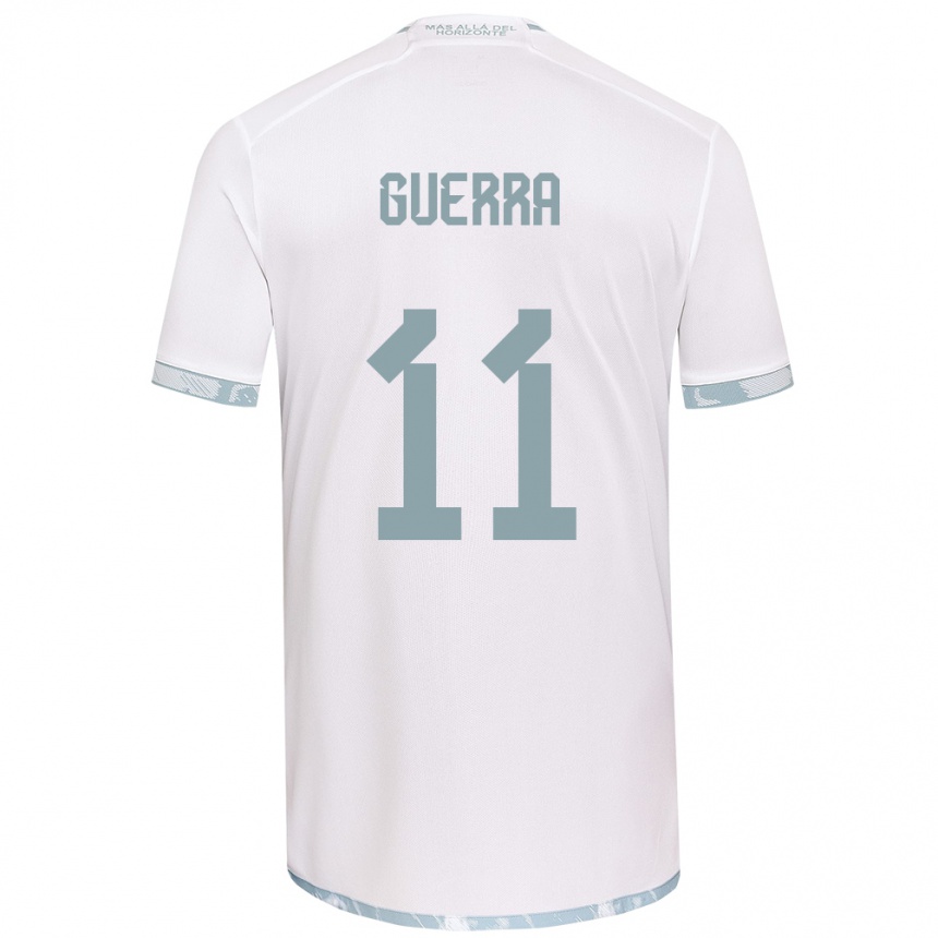 Niño Fútbol Camiseta Nicolás Guerra #11 Gris Blanco 2ª Equipación 2024/25 Argentina