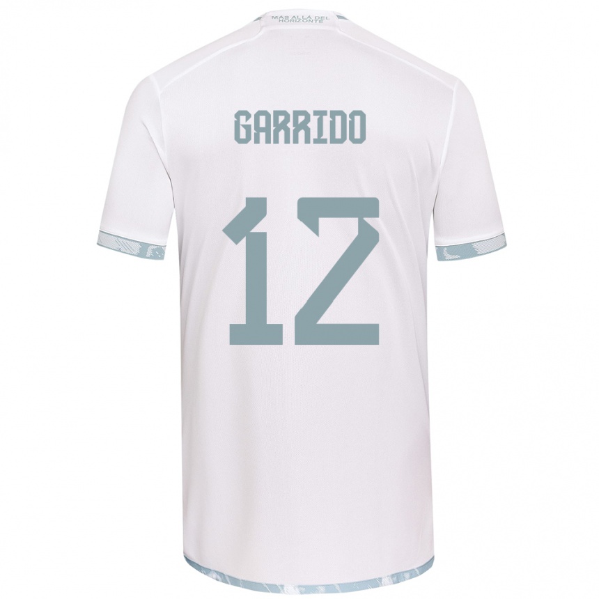 Niño Fútbol Camiseta Pedro Garrido #12 Gris Blanco 2ª Equipación 2024/25 Argentina