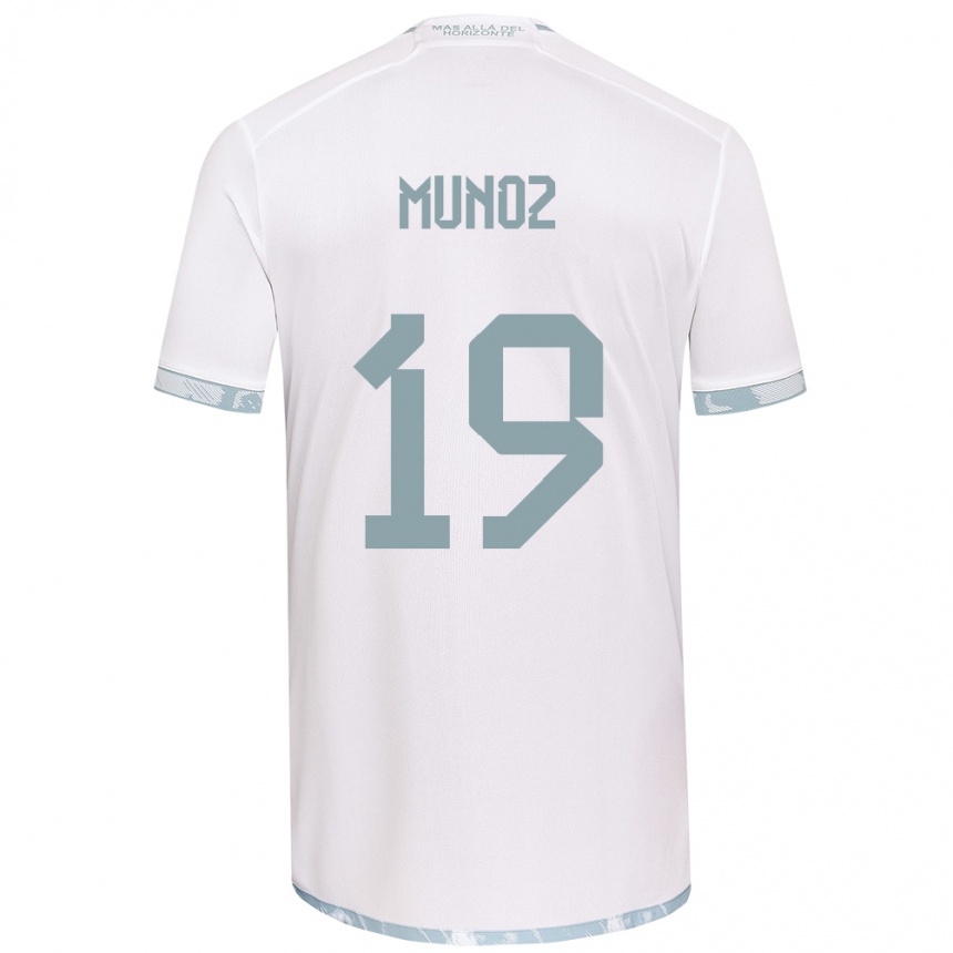 Niño Fútbol Camiseta Cristóbal Muñoz #19 Gris Blanco 2ª Equipación 2024/25 Argentina