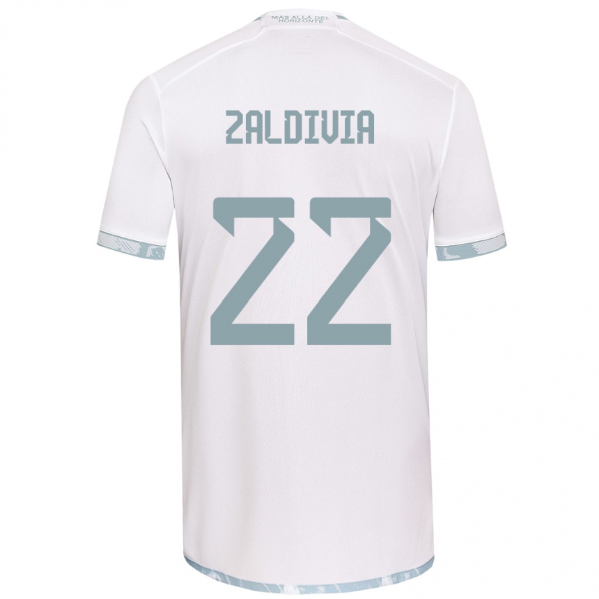 Niño Fútbol Camiseta Matías Zaldivia #22 Gris Blanco 2ª Equipación 2024/25 Argentina