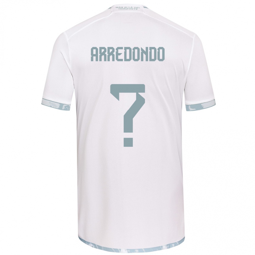 Niño Fútbol Camiseta Milovan Arredondo #0 Gris Blanco 2ª Equipación 2024/25 Argentina