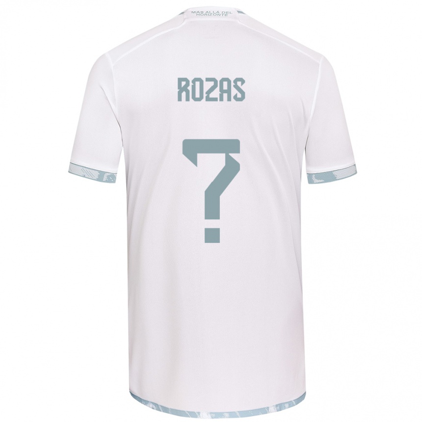 Niño Fútbol Camiseta Sergio Rozas #0 Gris Blanco 2ª Equipación 2024/25 Argentina