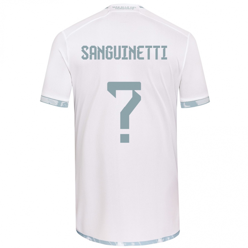 Niño Fútbol Camiseta Fernando Osorio Sanguinetti #0 Gris Blanco 2ª Equipación 2024/25 Argentina