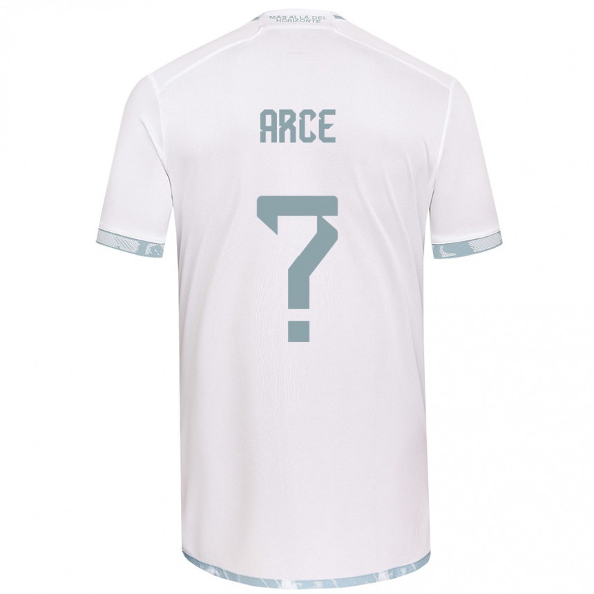 Niño Fútbol Camiseta Agustín Arce #0 Gris Blanco 2ª Equipación 2024/25 Argentina